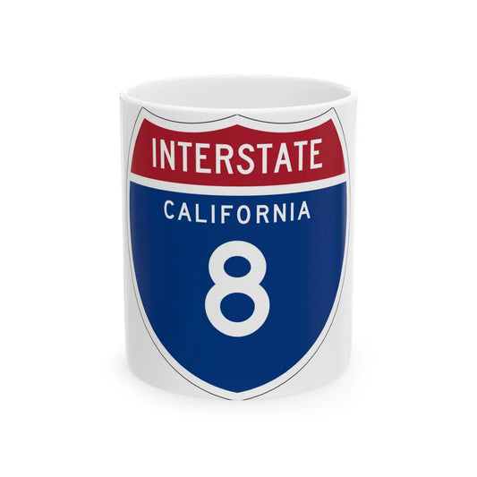 I-8 CA (California) (Road Sign) White Coffee Mug 11oz - Go Mug Yourself