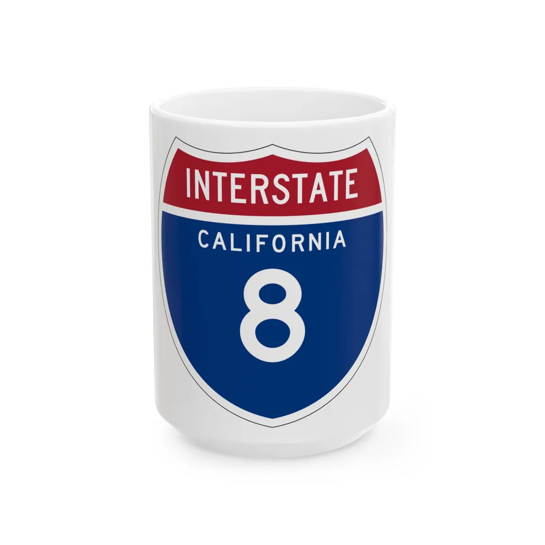 I-8 CA (California) (Road Sign) White Coffee Mug 15oz - Go Mug Yourself