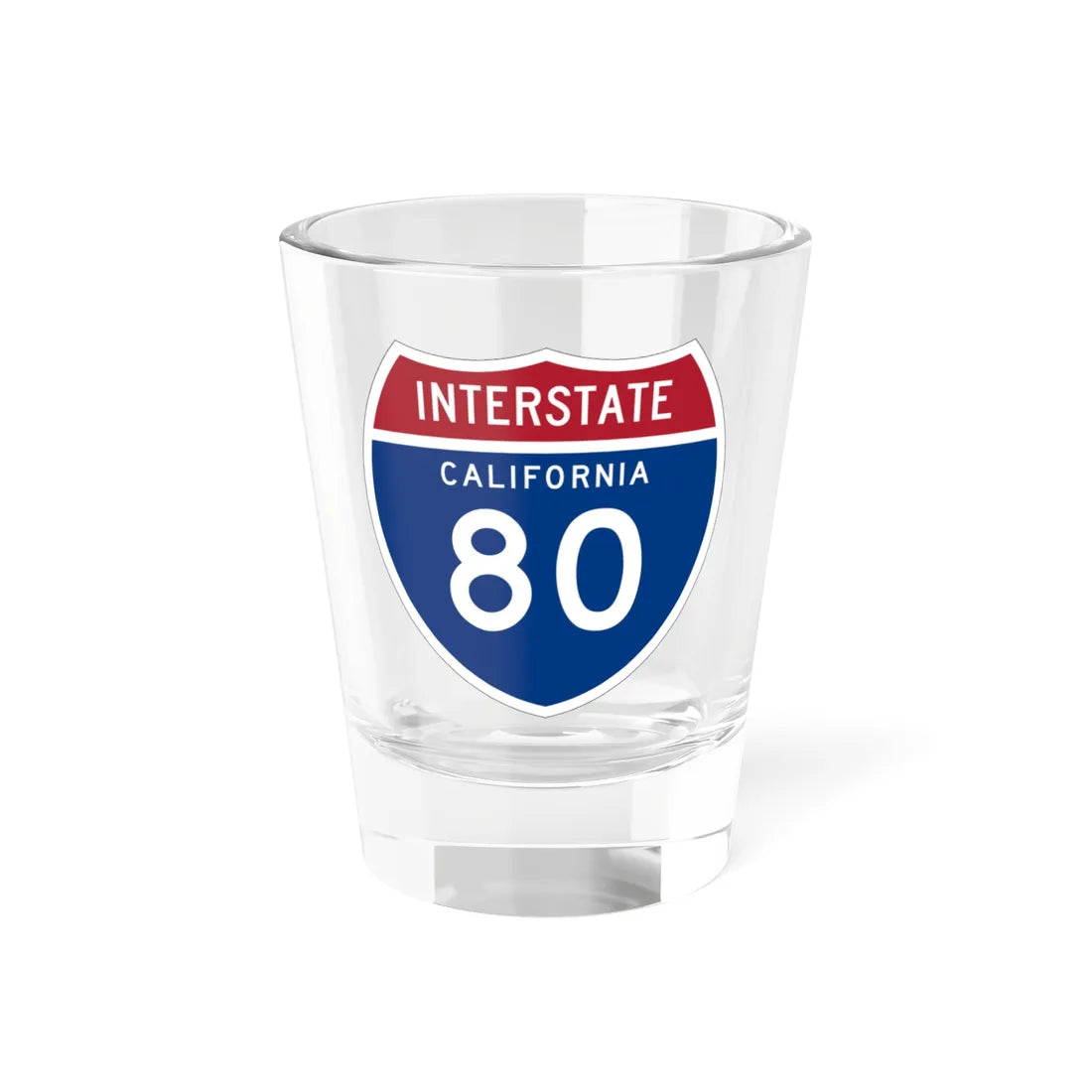 I-80 CA (California) (Road Sign) Shot Glass 1.5oz 1.5oz - Go Mug Yourself