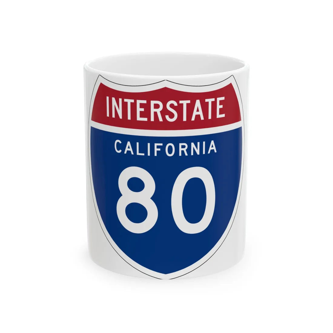 I-80 CA (California) (Road Sign) White Coffee Mug 11oz - Go Mug Yourself