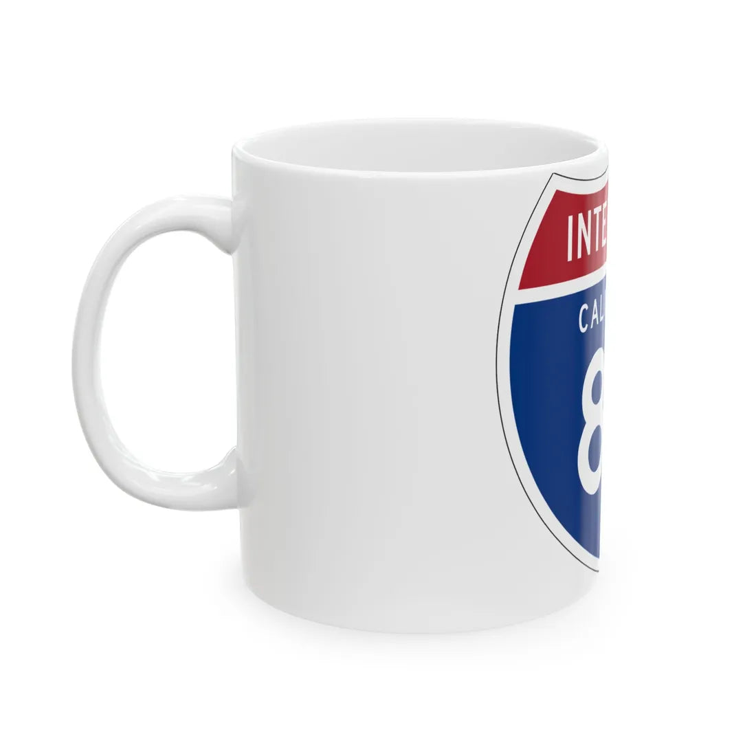 I-80 CA (California) (Road Sign) White Coffee Mug - Go Mug Yourself