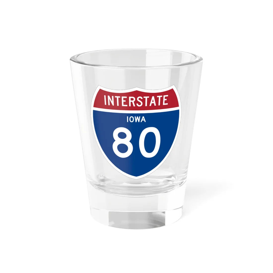 I-80 IA 1957 (Iowa) (Road Sign) Shot Glass 1.5oz 1.5oz - Go Mug Yourself