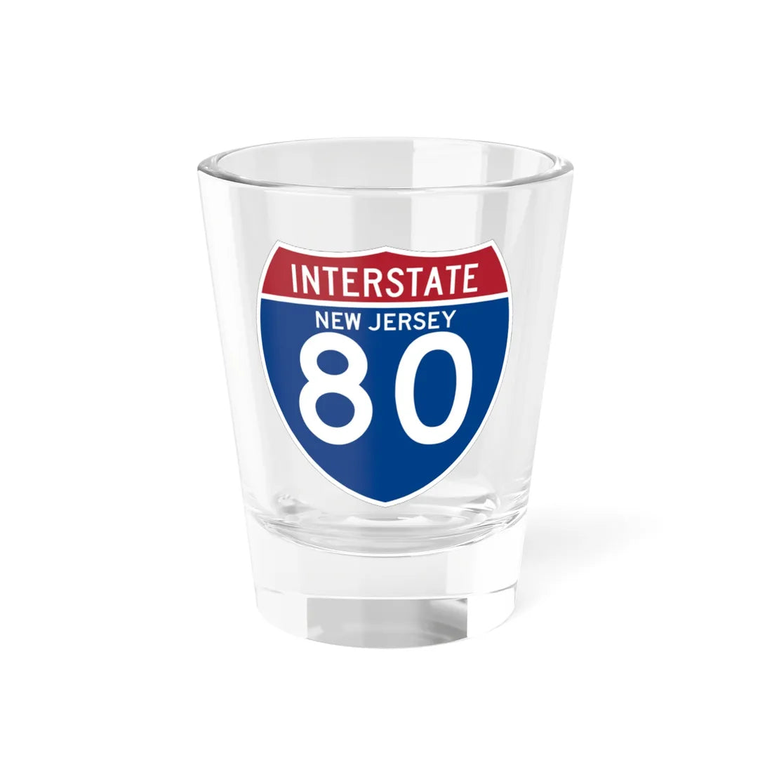 I-80 NJ (New Jersey) (Road Sign) Shot Glass 1.5oz 1.5oz - Go Mug Yourself