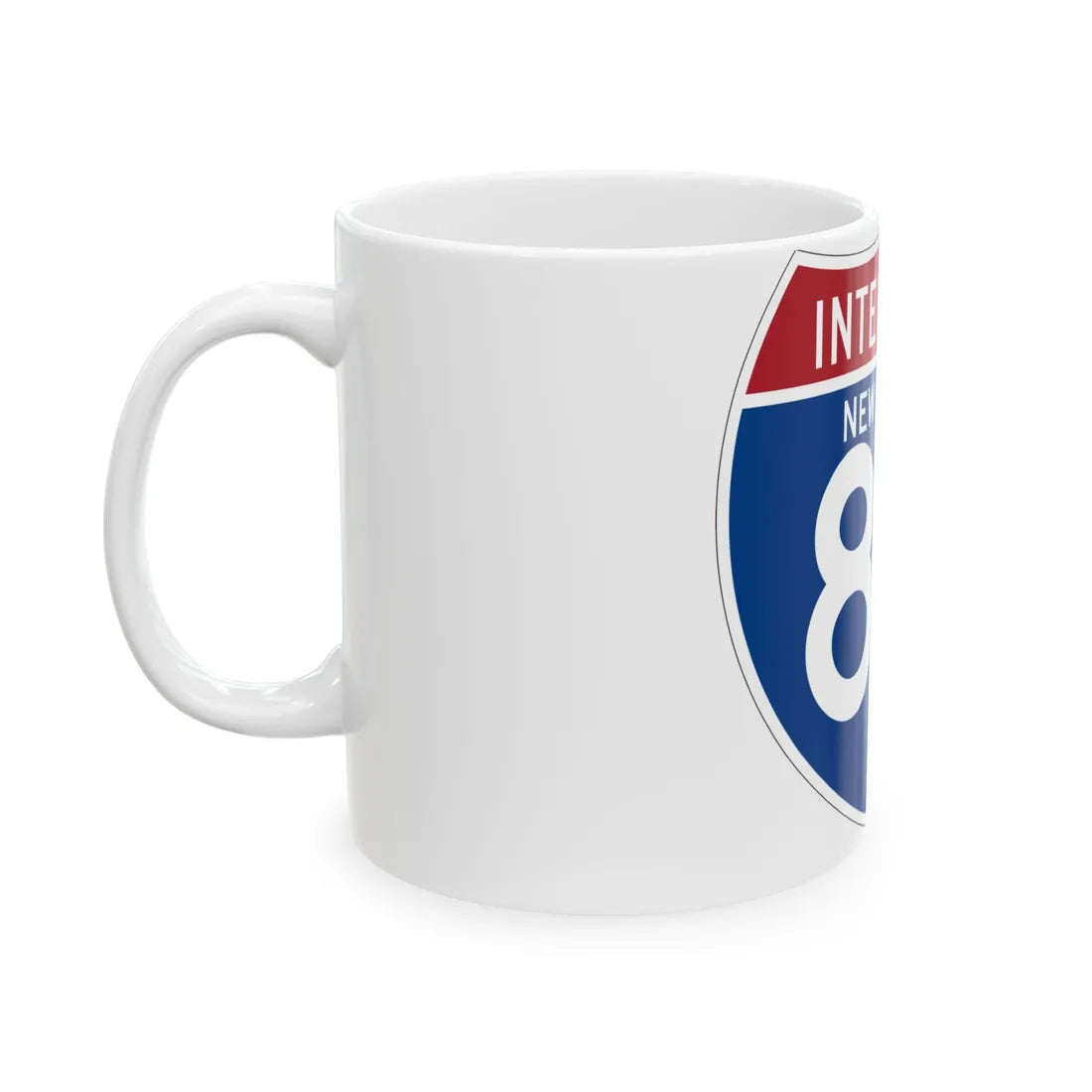 I-80 NJ (New Jersey) (Road Sign) White Coffee Mug - Go Mug Yourself