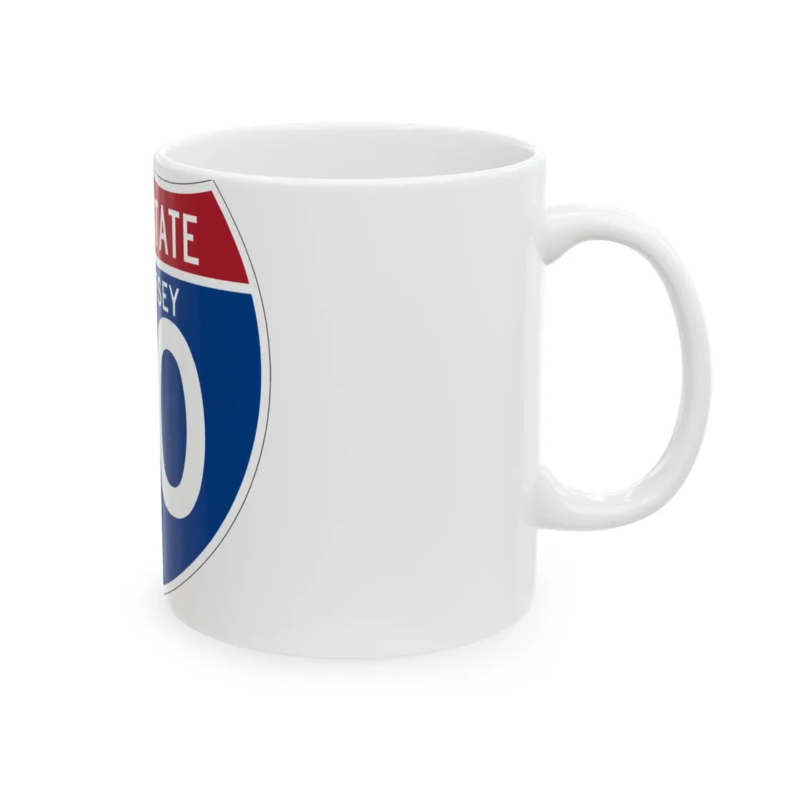 I-80 NJ (New Jersey) (Road Sign) White Coffee Mug - Go Mug Yourself