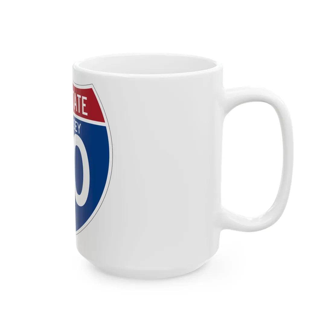 I-80 NJ (New Jersey) (Road Sign) White Coffee Mug - Go Mug Yourself