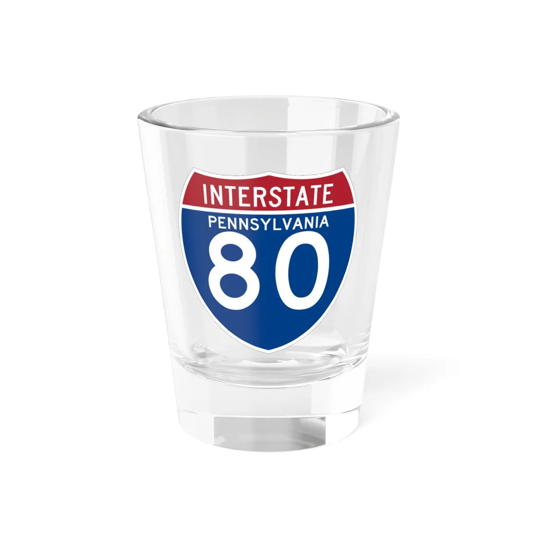 I-80 PA (Pennsylvania) (Road Sign) Shot Glass 1.5oz 1.5oz - Go Mug Yourself
