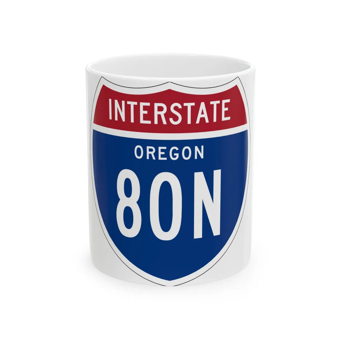 I-80N OR 1957 (Oregon) (Road Sign) White Coffee Mug 11oz - Go Mug Yourself