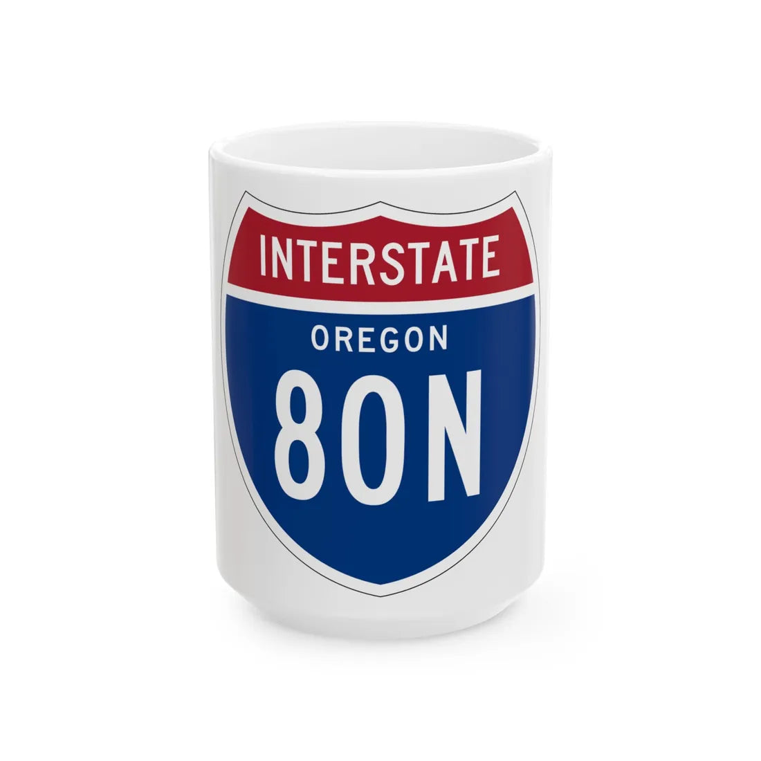 I-80N OR 1957 (Oregon) (Road Sign) White Coffee Mug 15oz - Go Mug Yourself