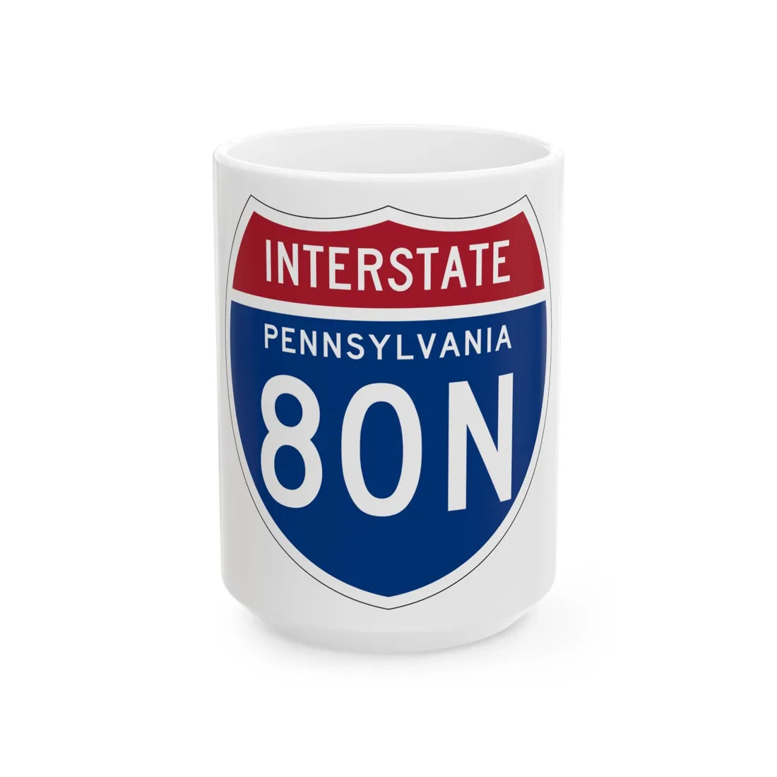 I-80N PA 1957 (Pennsylvania) (Road Sign) White Coffee Mug 15oz - Go Mug Yourself