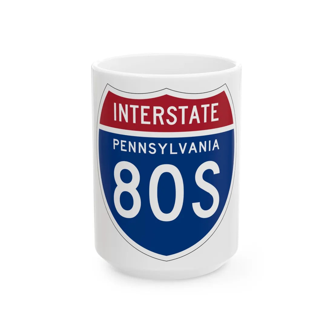 I-80S PA 1957 (Pennsylvania) (Road Sign) White Coffee Mug 15oz - Go Mug Yourself