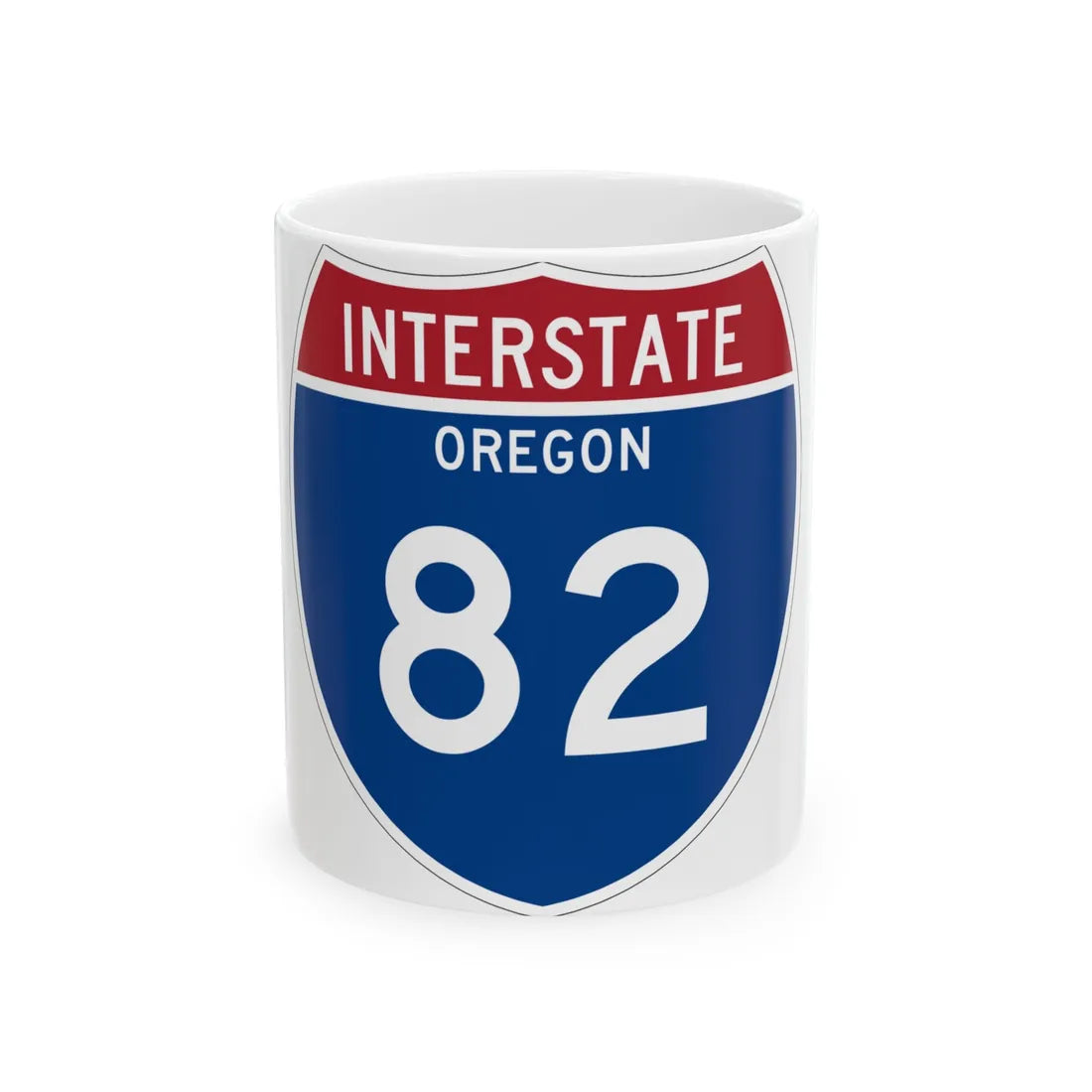 I-82 OR Metric (Oregon) (Road Sign) White Coffee Mug 11oz - Go Mug Yourself