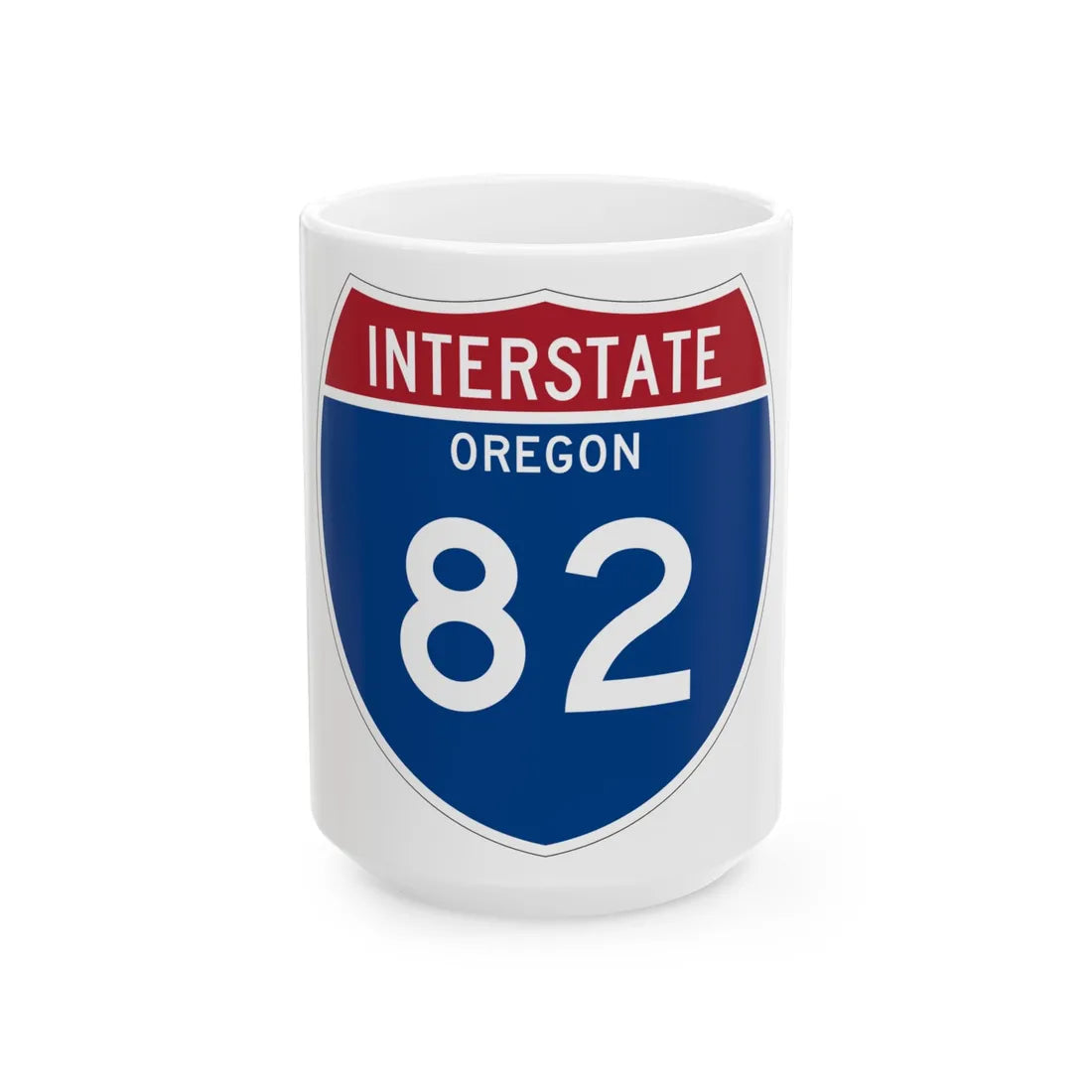 I-82 OR Metric (Oregon) (Road Sign) White Coffee Mug 15oz - Go Mug Yourself