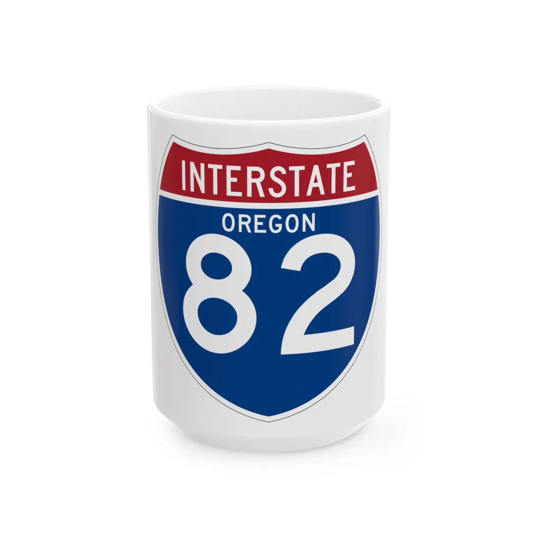 I-82 OR (Oregon) (Road Sign) White Coffee Mug 15oz - Go Mug Yourself