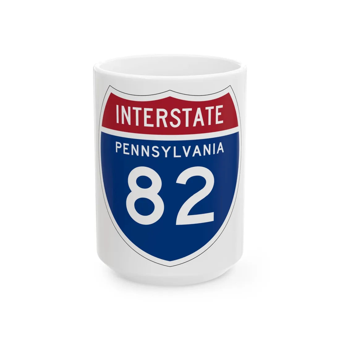 I-82 PA 1957 (Pennsylvania) (Road Sign) White Coffee Mug 15oz - Go Mug Yourself