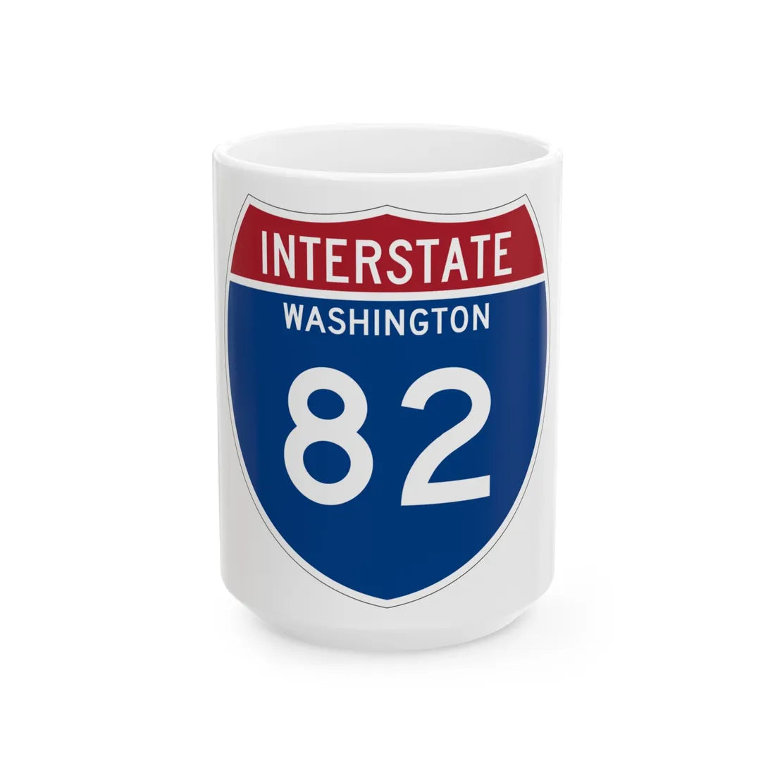 I-82 WA Metric (Washington) (Road Sign) White Coffee Mug 15oz - Go Mug Yourself