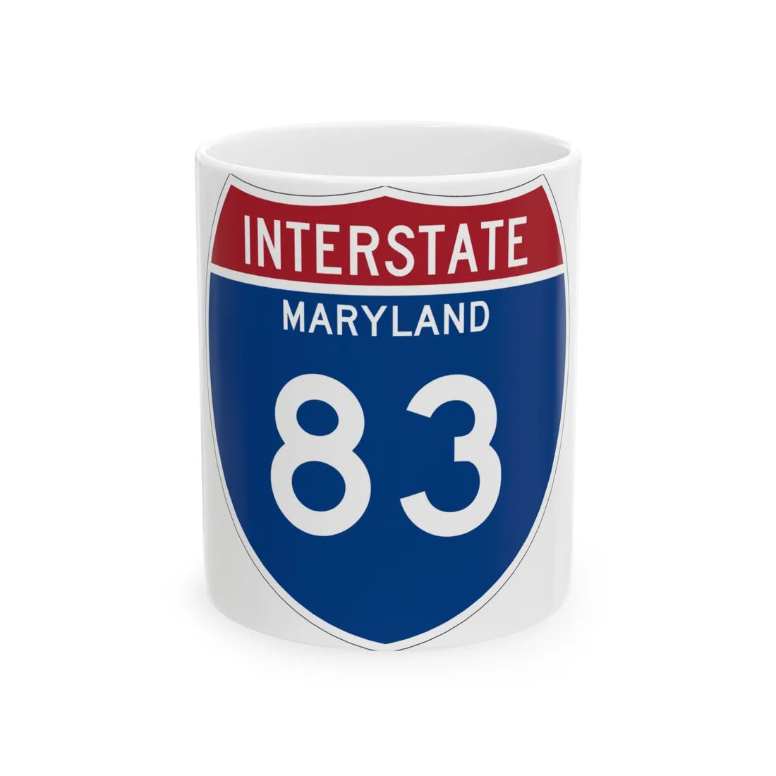 I-83 MD Metric (Maryland) (Road Sign) White Coffee Mug 11oz - Go Mug Yourself