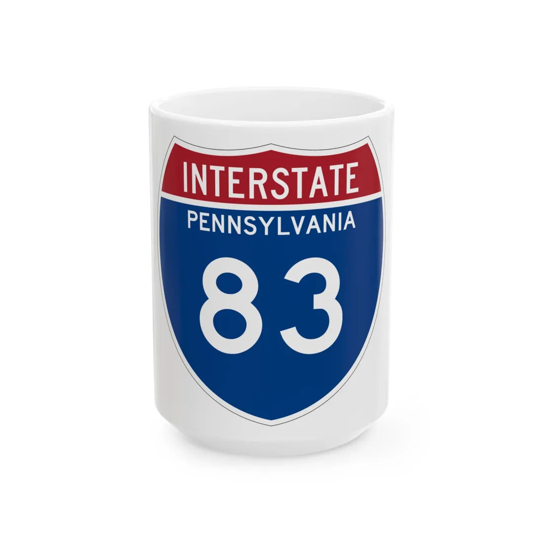 I-83 PA Metric (Pennsylvania) (Road Sign) White Coffee Mug 15oz - Go Mug Yourself