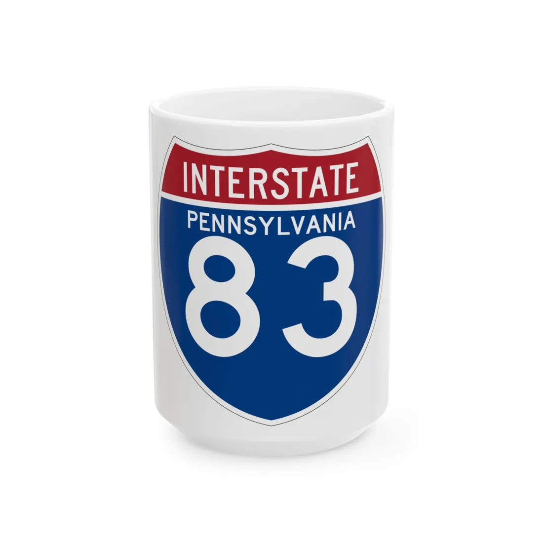 I-83 PA (Pennsylvania) (Road Sign) White Coffee Mug 15oz - Go Mug Yourself
