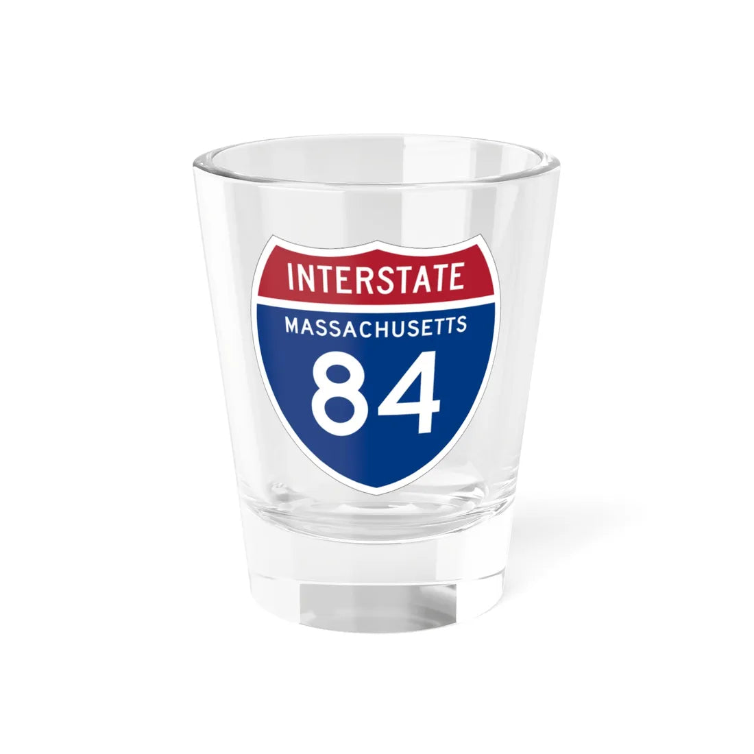 I-84 MA 1957 (Massachusetts) (Road Sign) Shot Glass 1.5oz 1.5oz - Go Mug Yourself
