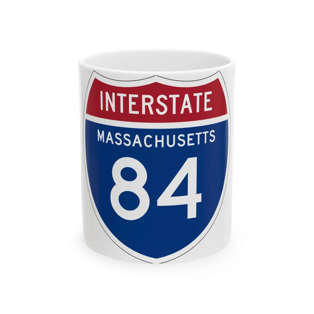 I-84 MA 1957 (Massachusetts) (Road Sign) White Coffee Mug 11oz - Go Mug Yourself