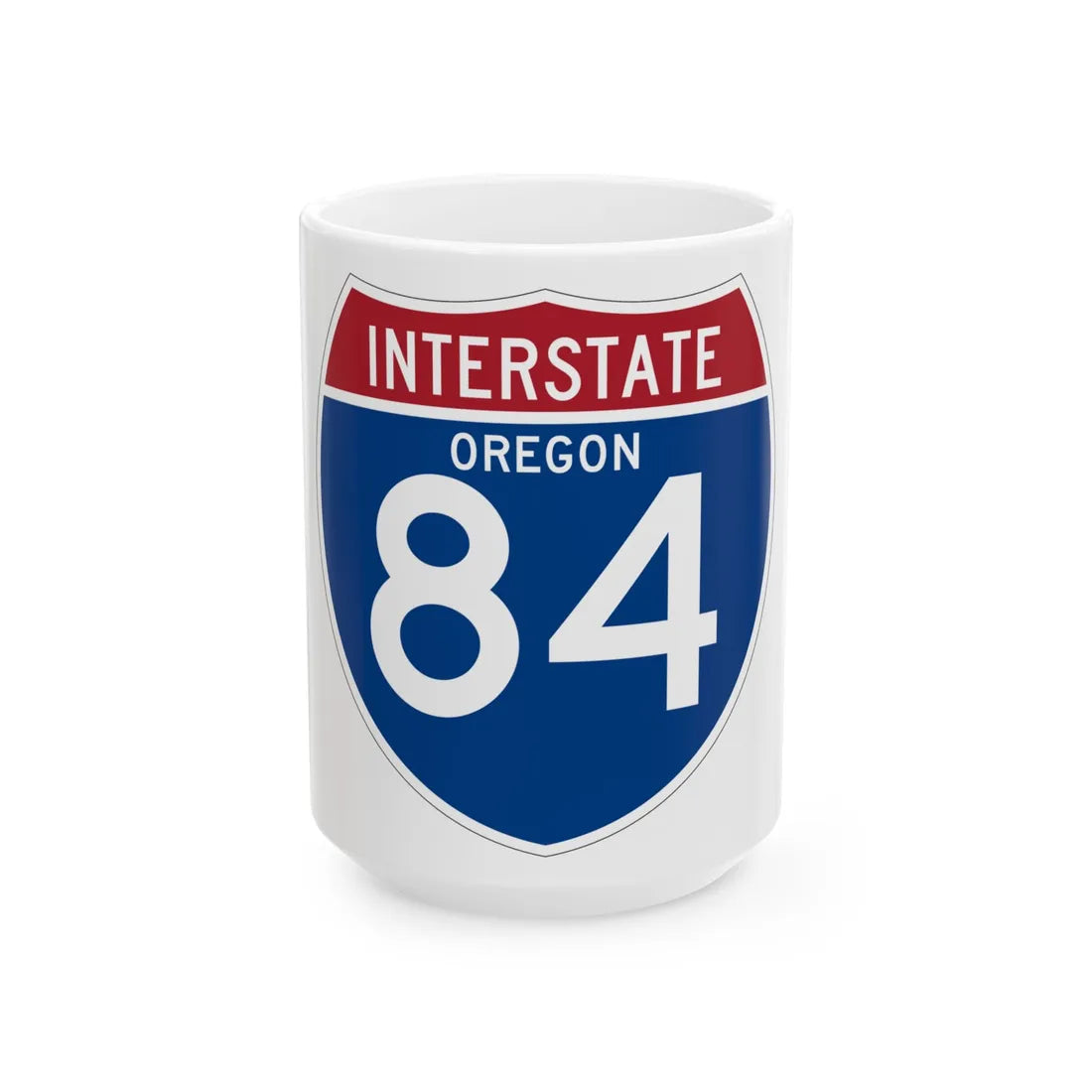 I-84 OR (Oregon) (Road Sign) White Coffee Mug 15oz - Go Mug Yourself
