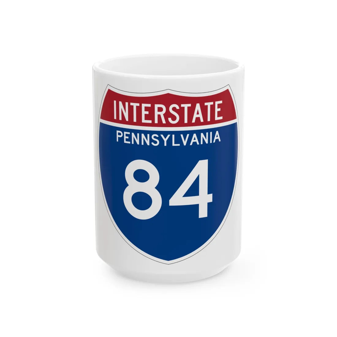 I-84 PA Metric (Pennsylvania) (Road Sign) White Coffee Mug 15oz - Go Mug Yourself