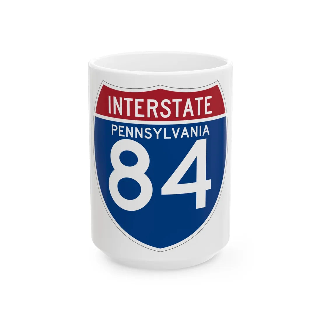 I-84 PA (Pennsylvania) (Road Sign) White Coffee Mug 15oz - Go Mug Yourself