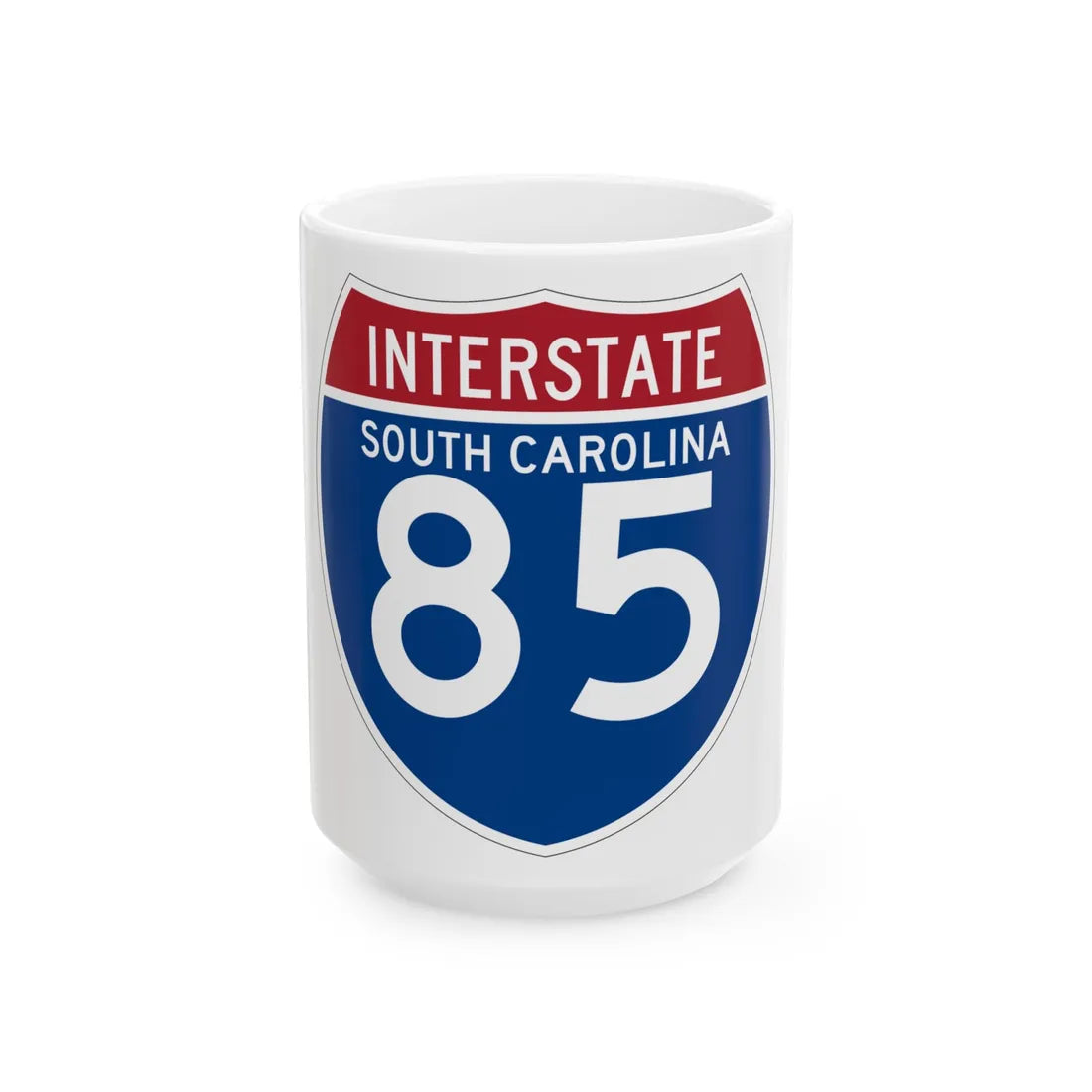 I-85 SC (South Carolina) (Road Sign) White Coffee Mug 15oz - Go Mug Yourself