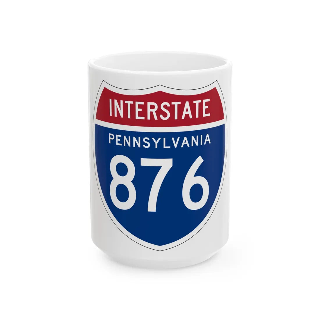 I-876 PA 1957 (Pennsylvania) (Road Sign) White Coffee Mug 15oz - Go Mug Yourself