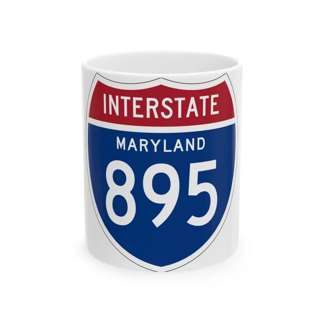 I-895 MD 1957 (Maryland) (Road Sign) White Coffee Mug 11oz - Go Mug Yourself