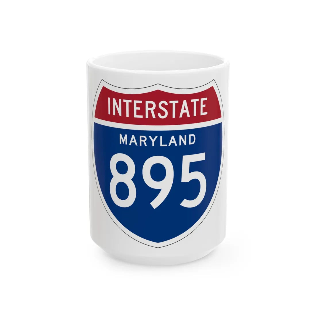 I-895 MD 1957 (Maryland) (Road Sign) White Coffee Mug 15oz - Go Mug Yourself