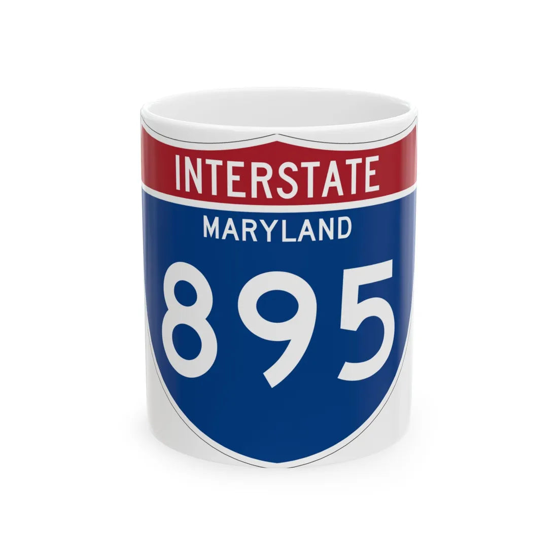 I-895 MD Metric (Maryland) (Road Sign) White Coffee Mug 11oz - Go Mug Yourself