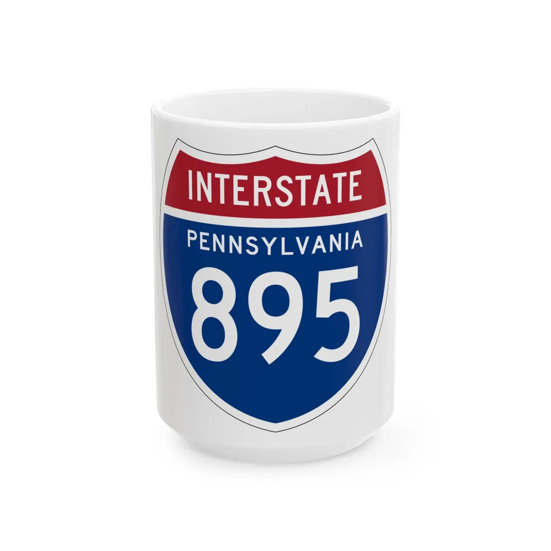 I-895 PA 1957 (Pennsylvania) (Road Sign) White Coffee Mug 15oz - Go Mug Yourself