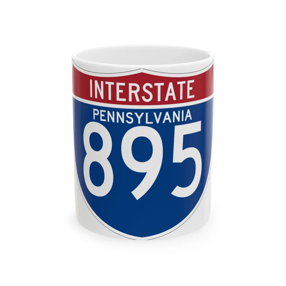 I-895 PA (Pennsylvania) (Road Sign) White Coffee Mug 11oz - Go Mug Yourself