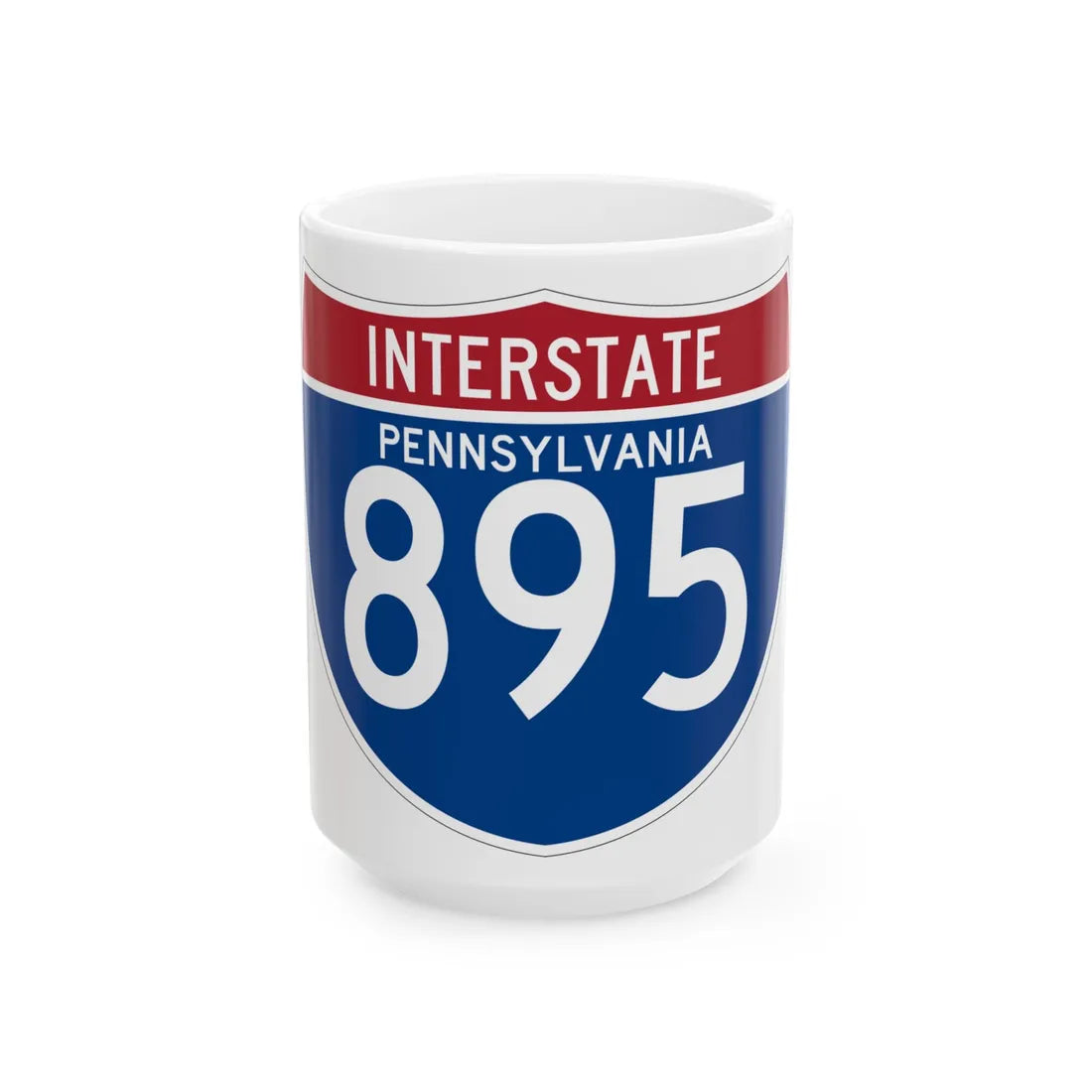 I-895 PA (Pennsylvania) (Road Sign) White Coffee Mug 15oz - Go Mug Yourself