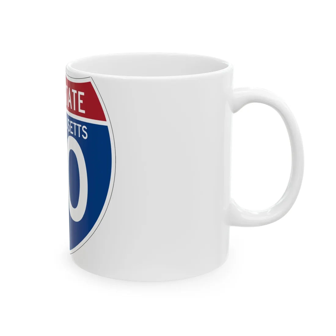 I-90 MA (Massachusetts) (Road Sign) White Coffee Mug - Go Mug Yourself