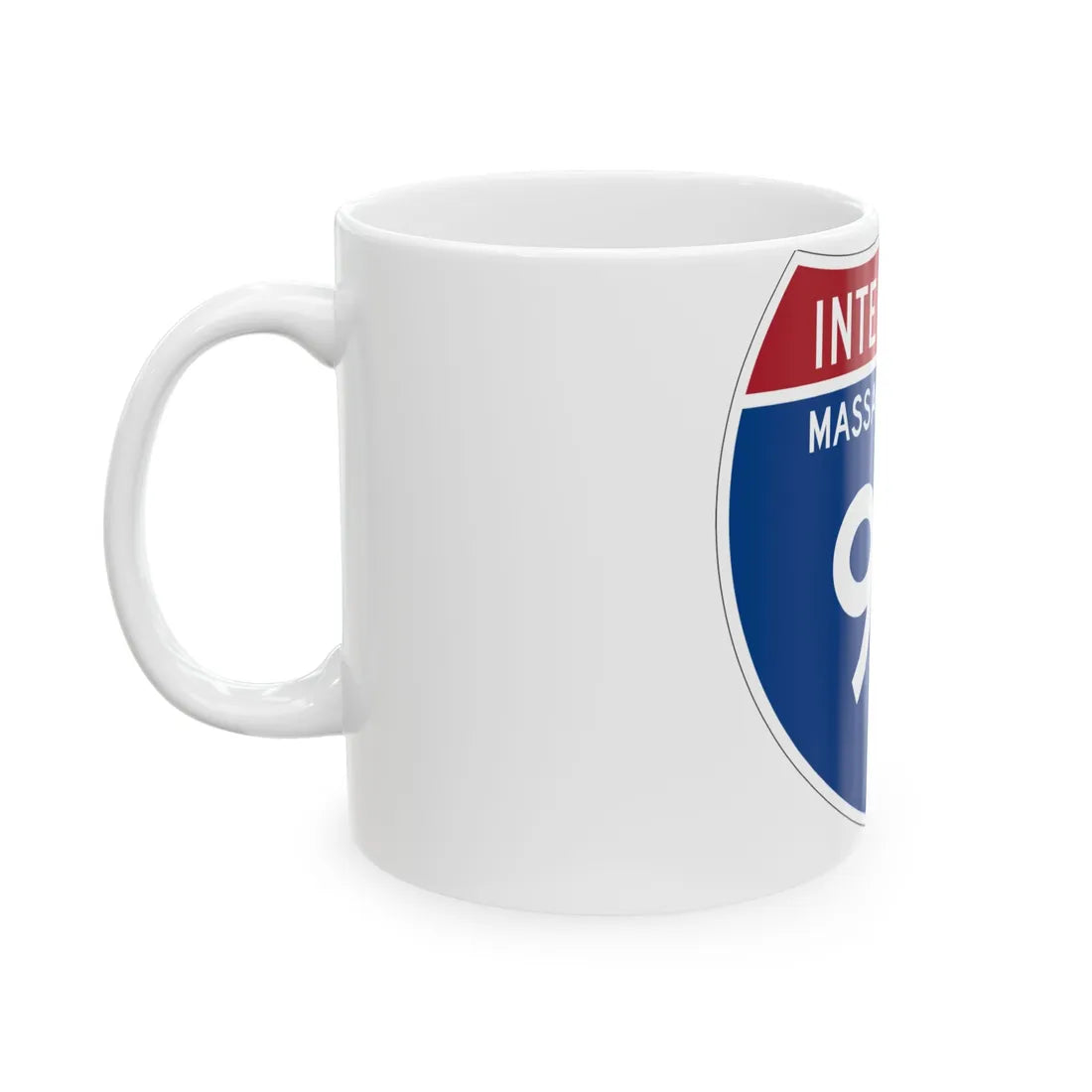I-90 MA Metric (Massachusetts) (Road Sign) White Coffee Mug - Go Mug Yourself