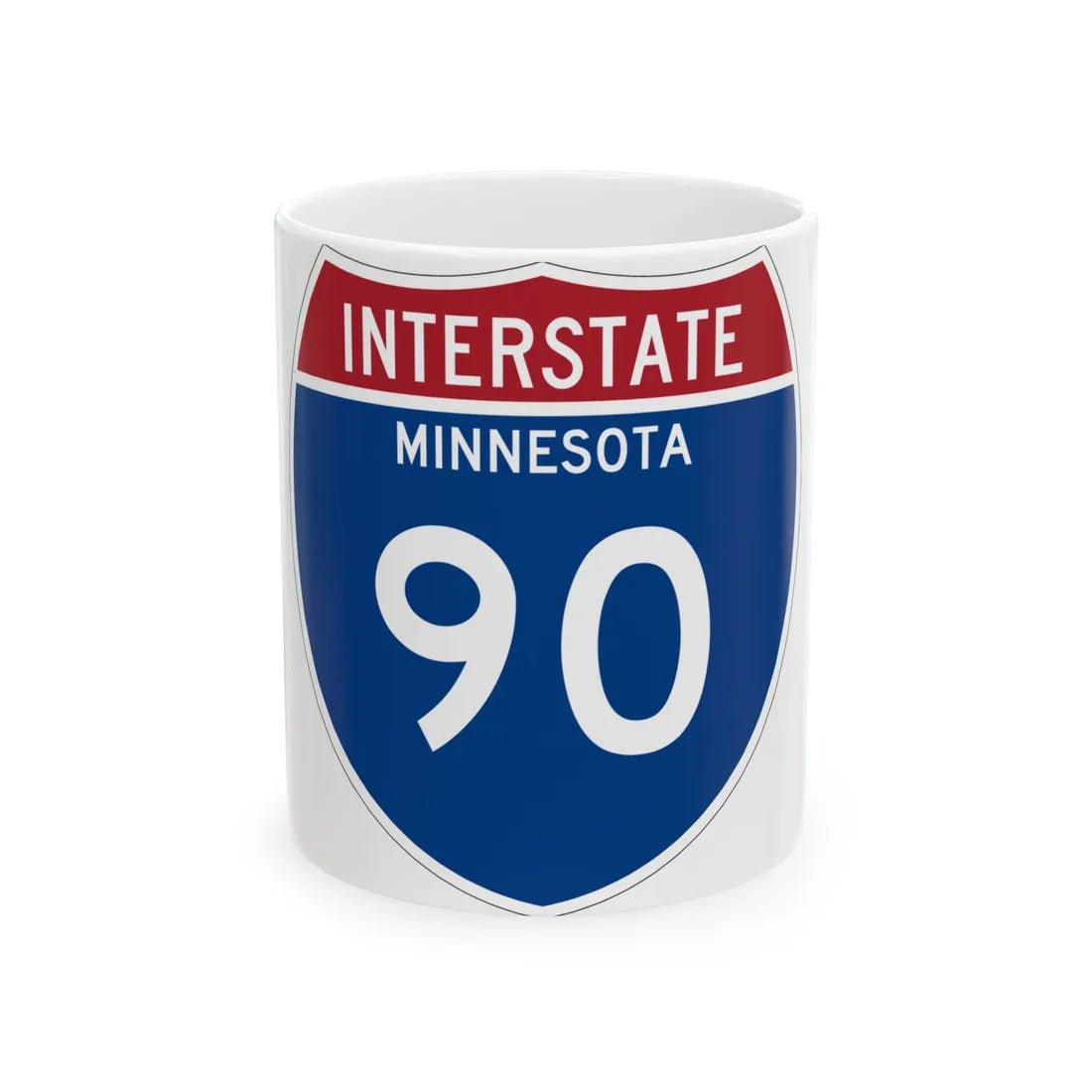 I-90 MN 1957 (Minnesota) (Road Sign) White Coffee Mug 11oz - Go Mug Yourself