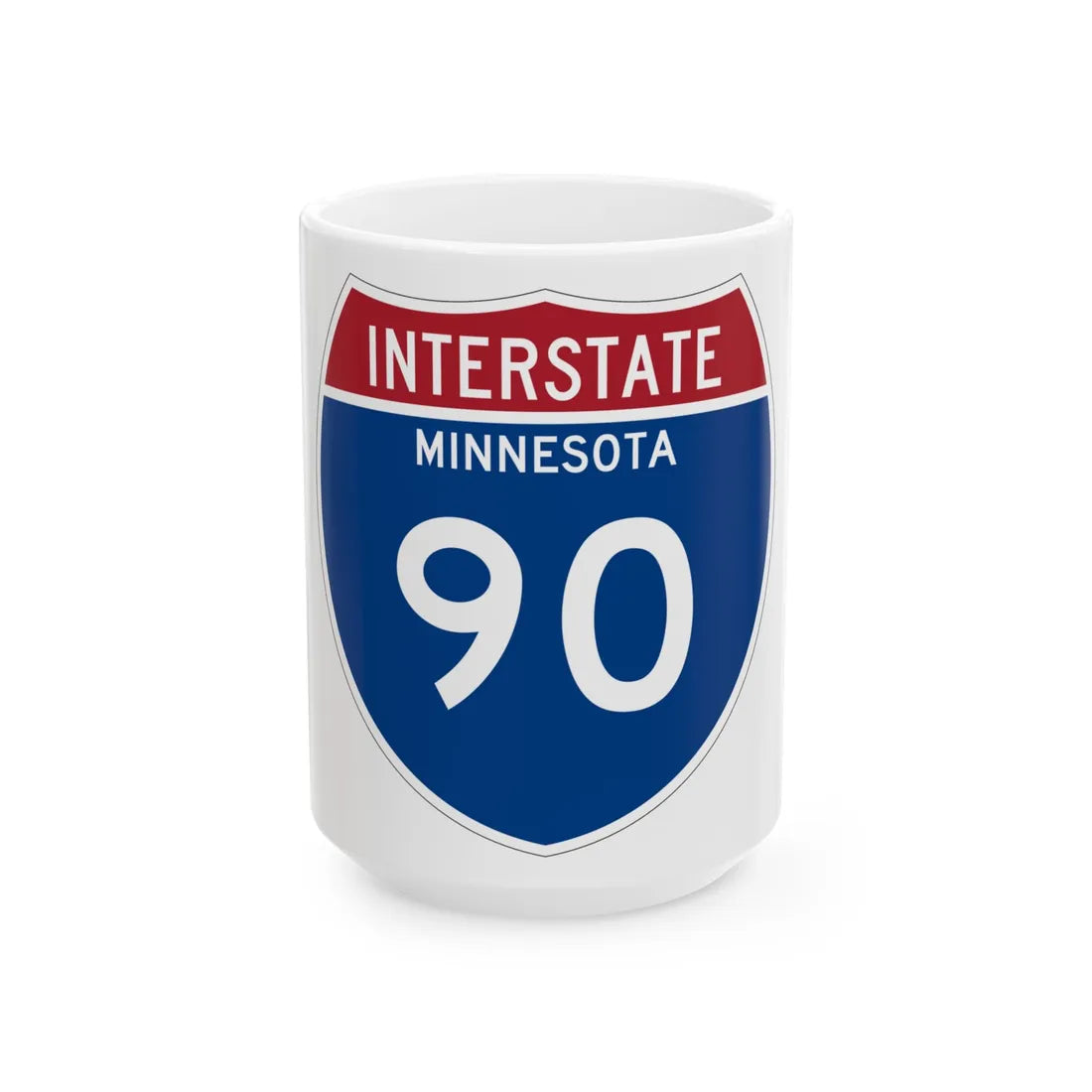 I-90 MN 1957 (Minnesota) (Road Sign) White Coffee Mug 15oz - Go Mug Yourself