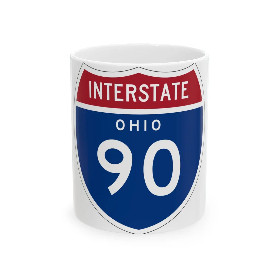 I-90 OH 1957 (Ohio) (Road Sign) White Coffee Mug 11oz - Go Mug Yourself