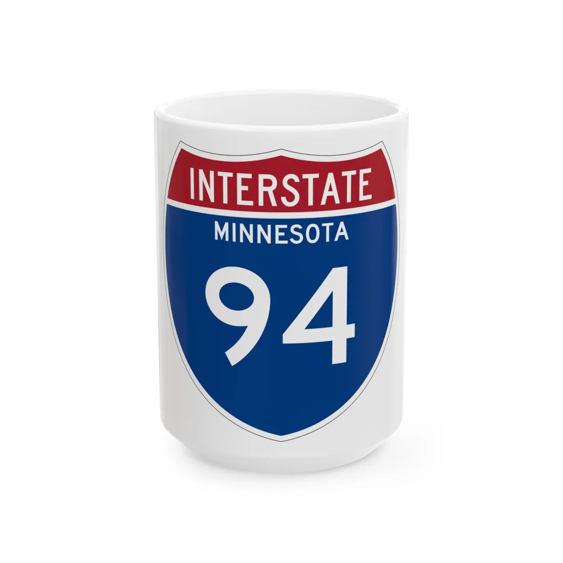 I-94 MN 1957 (Minnesota) (Road Sign) White Coffee Mug 15oz - Go Mug Yourself