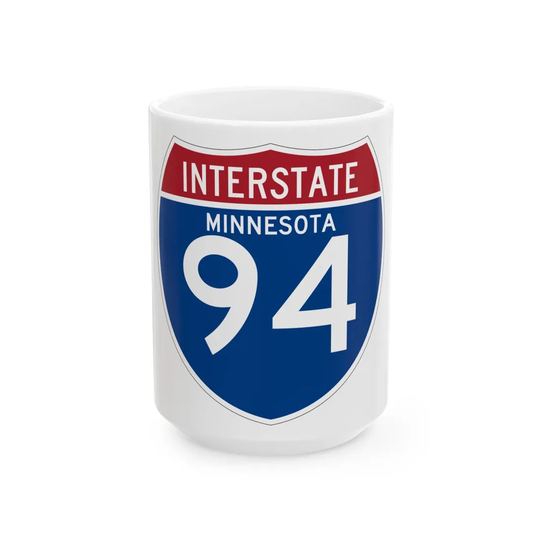 I-94 MN (Minnesota) (Road Sign) White Coffee Mug 15oz - Go Mug Yourself