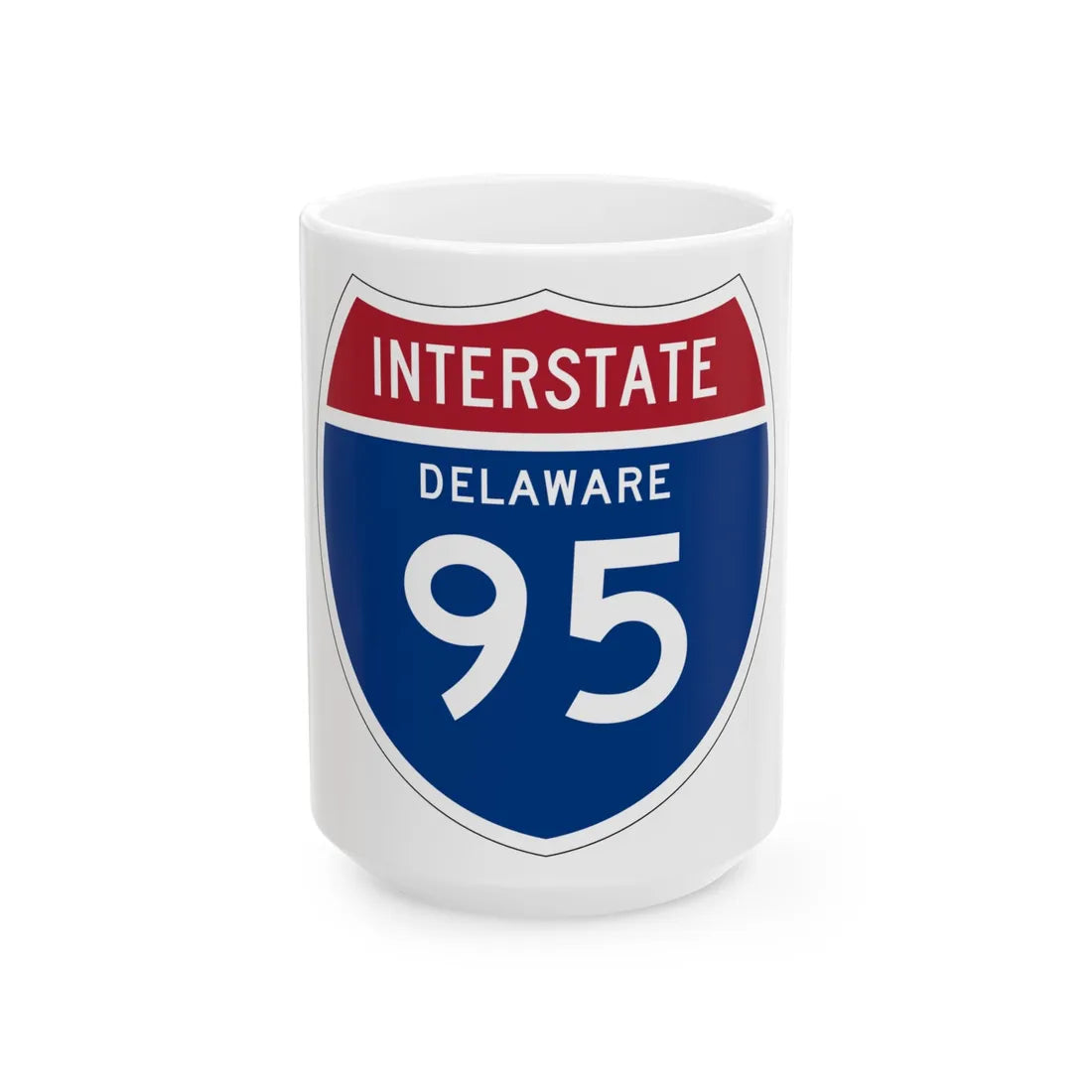 I-95 DE 1957 (Delaware) (Road Sign) White Coffee Mug 15oz - Go Mug Yourself