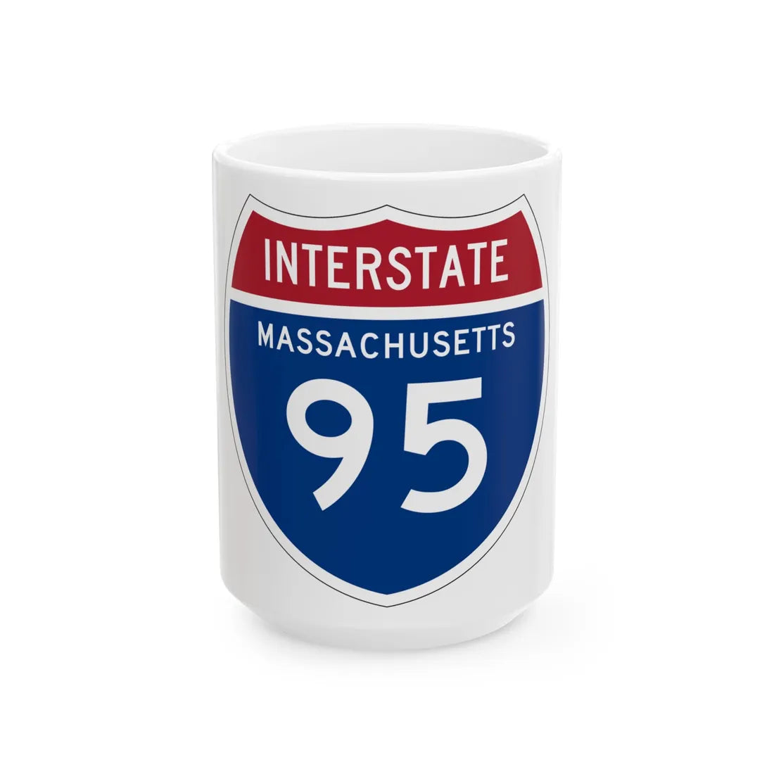 I-95 MA 1957 (Massachusetts) (Road Sign) White Coffee Mug 15oz - Go Mug Yourself