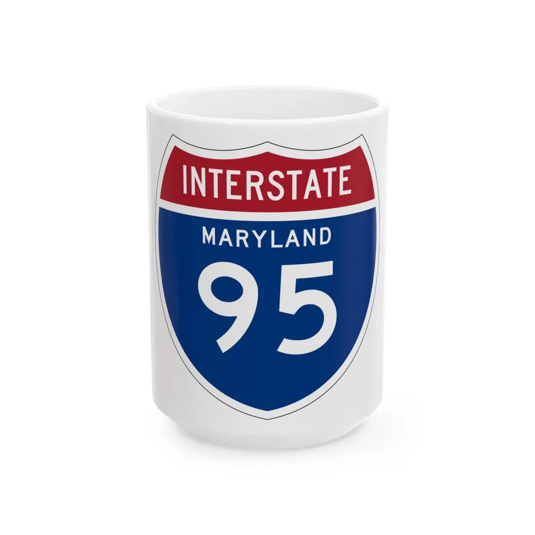 I-95 MD 1957 (Maryland) (Road Sign) White Coffee Mug 15oz - Go Mug Yourself