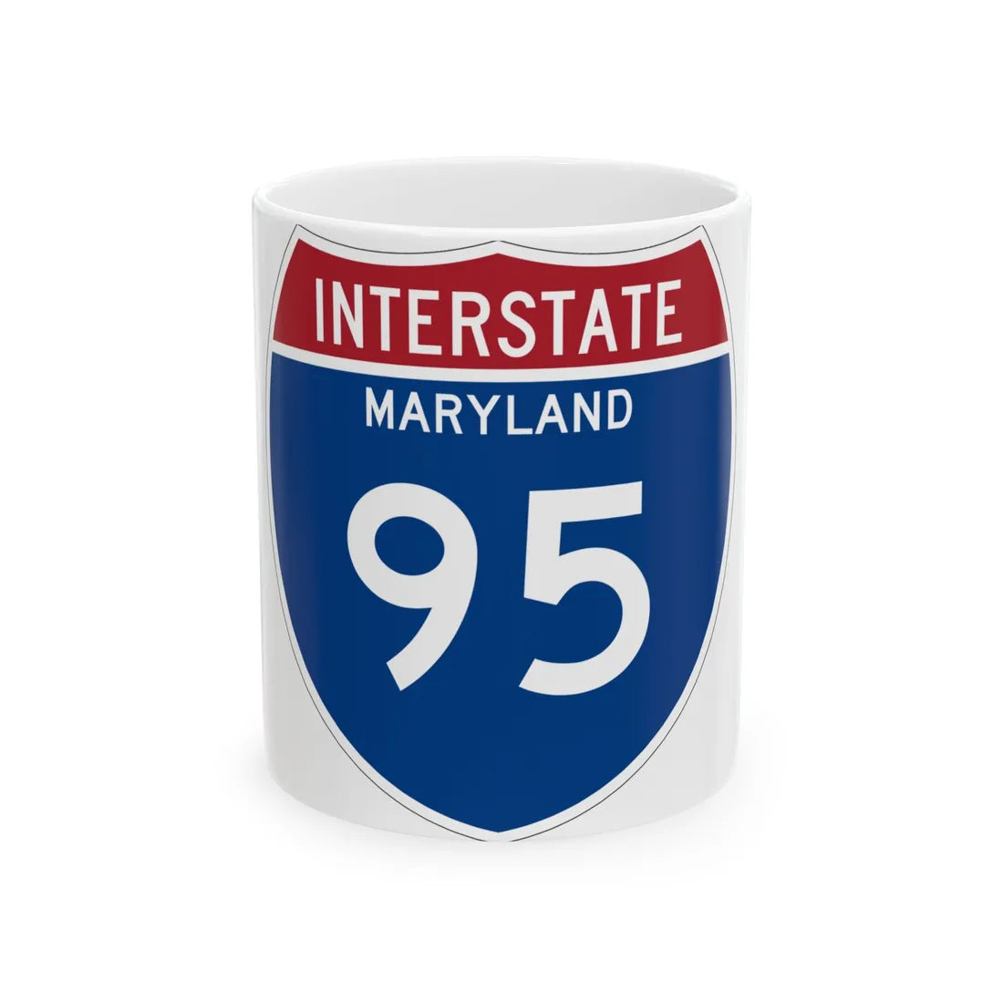 I-95 MD Metric (Maryland) (Road Sign) White Coffee Mug 11oz - Go Mug Yourself
