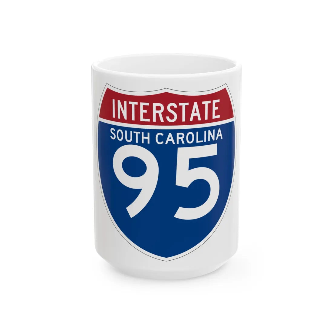 I-95 SC (South Carolina) (Road Sign) White Coffee Mug 15oz - Go Mug Yourself