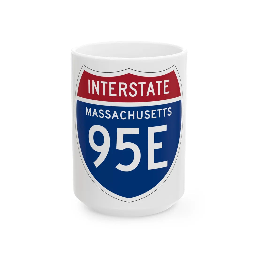 I-95E MA 1957 (Massachusetts) (Road Sign) White Coffee Mug 15oz - Go Mug Yourself