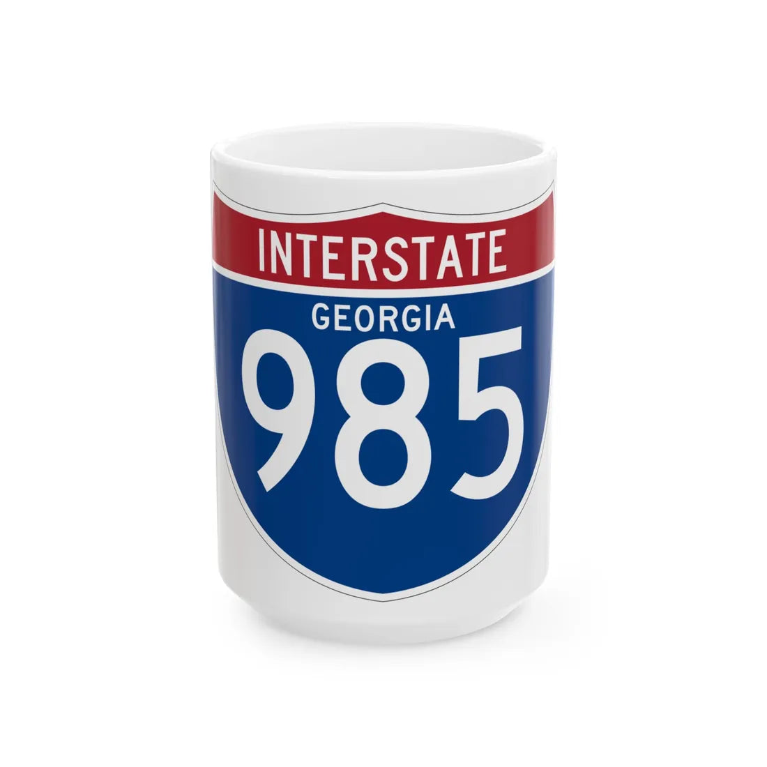 I-985 GA (Georgia) (Road Sign) White Coffee Mug 15oz - Go Mug Yourself